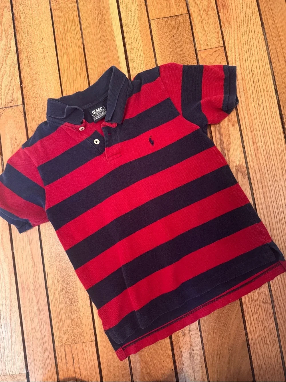 Ralph Lauren Kids Striped Polo - Red & Navy